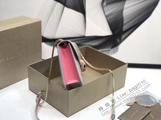 Bvlgari女包 寶格麗最新馬卡龍春夏限定色系單層蛇頭包 B39174 Bvlgari單肩斜挎包  fyd1485